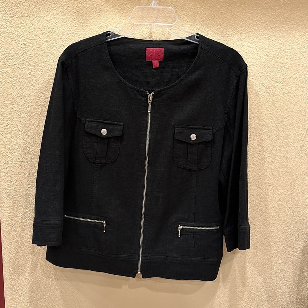 Black 212 Collection Linen/Ranon Jacket